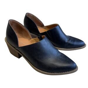 Cynthia Rowley Eddie D’Orsay Lowcut Heeled Bootie Black Slide On Boot Shoe 8.5